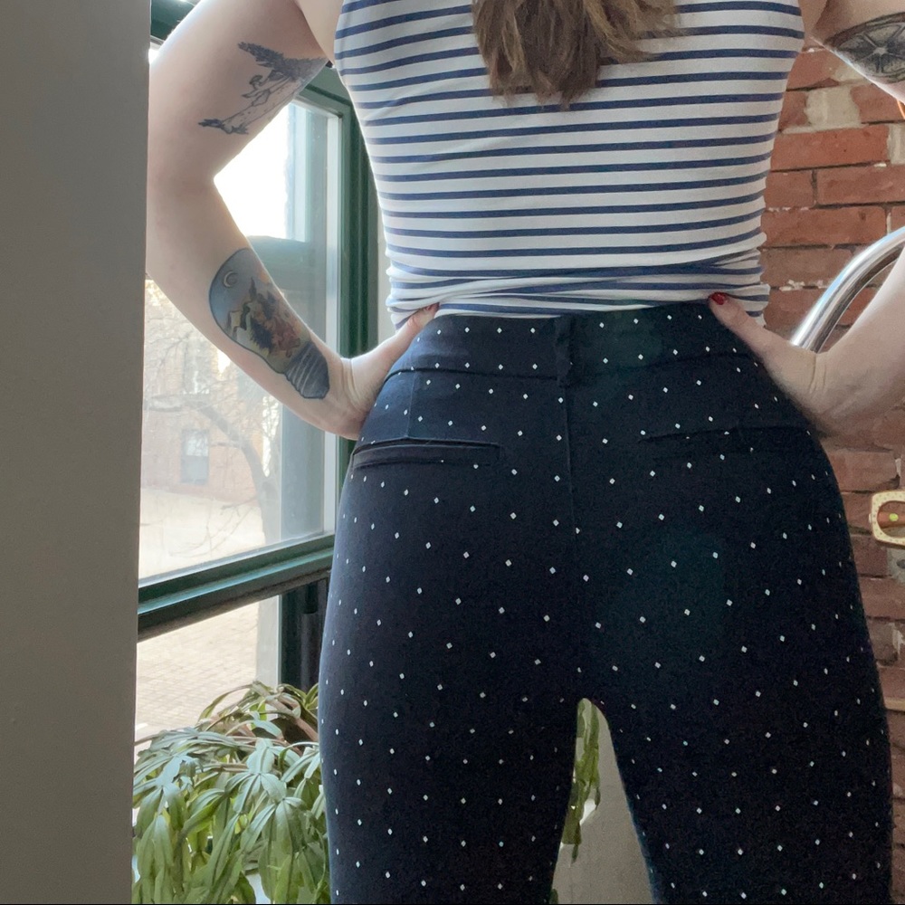 Old Navy Black Polka Dot Mid-Rise Cropped Pixie Dress Pants